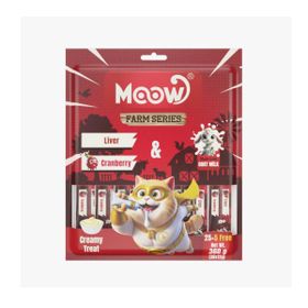 Moow Ciğerli Kızılcıklı ve Keçi Sütlü Yetişkin Sıvı 30x12 gr Kedi Ödül Maması