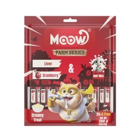 Moow Ciğerli Kızılcıklı ve Keçi Sütlü Yetişkin Sıvı 30x12 gr Kedi Ödül Maması