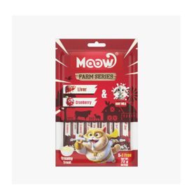 Moow Ciğerli Kızılcıklı ve Keçi Sütlü Yetişkin Sıvı 6x12 gr Kedi Ödül Maması