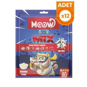 Moow Karışık 7 Lezzetli Okyanus Serisi Keçi Sütlü Yetişkin Sıvı 30x12 gr Kedi Ödül Maması