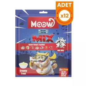 Moow Karışık 7 Lezzetli Okyanus Serisi Keçi Sütlü Yetişkin Sıvı 30x12 gr Kedi Ödül Maması