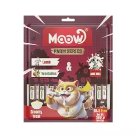Moow Kuzu Etli Sebzeli ve Keçi Sütlü Yetişkin Sıvı 30x12 gr Kedi Ödül Maması