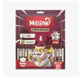 Moow Kuzu Etli Sebzeli ve Keçi Sütlü Yetişkin Sıvı 30x12 gr Kedi Ödül Maması