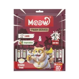 Moow Kuzu Etli Sebzeli ve Keçi Sütlü Yetişkin Sıvı 30x12 gr Kedi Ödül Maması