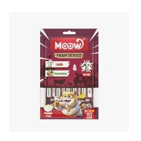 Moow Kuzu Etli Sebzeli ve Keçi Sütlü Yetişkin Sıvı 6x12 gr Kedi Ödül Maması