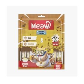 Moow Morina Balıklı Deniz Taraklı ve Keçi Sütlü Yetişkin Sıvı 30x12 gr Kedi Ödül Maması