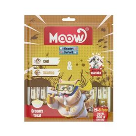Moow Morina Balıklı Deniz Taraklı ve Keçi Sütlü Yetişkin Sıvı 30x12 gr Kedi Ödül Maması