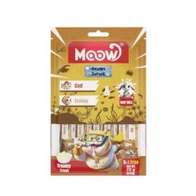Moow Morina Balıklı Deniz Taraklı ve Keçi Sütlü Yetişkin Sıvı 6x12 gr Kedi Ödül Maması