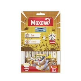 Moow Morina Balıklı Deniz Taraklı ve Keçi Sütlü Yetişkin Sıvı 6x12 gr Kedi Ödül Maması