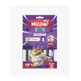 Moow Somonlu Keçi Sütlü 6x12 gr Sterilised Kedi Krema Ödülü