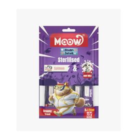 Moow Somonlu Keçi Sütlü 6x12 gr Sterilised Kedi Krema Ödülü