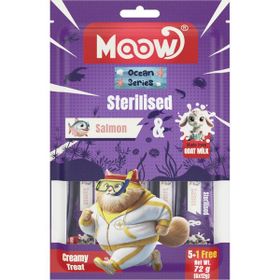 Moow Somonlu Keçi Sütlü 6x12 gr Sterilised Kedi Krema Ödülü