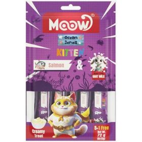 Moow Somonlu ve Keçi Sütlü Yavru Sıvı 6x12 gr Kedi Ödül Maması