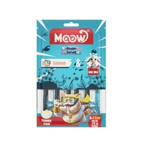 Moow Somonlu ve Keçi Sütlü Yetişkin Sıvı 6x12 gr Kedi Ödül Maması