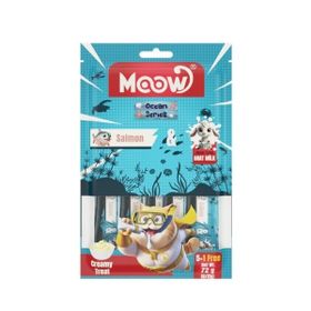 Moow Somonlu ve Keçi Sütlü Yetişkin Sıvı 6x12 gr Kedi Ödül Maması