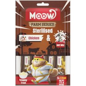Moow Tavuklu Keçi Sütlü 6x12 gr Sterilised Kedi Krema Ödülü