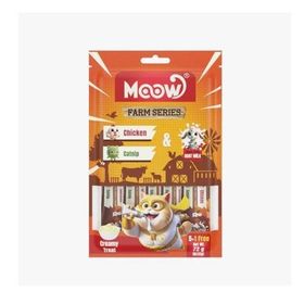 Moow Tavuklu Kedi Naneli ve Keçi Sütlü Yetişkin Sıvı 6x12 gr Kedi Ödül Maması