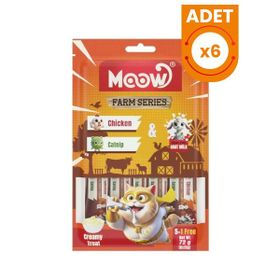 Moow Tavuklu Kedi Naneli ve Keçi Sütlü Yetişkin Sıvı 6x12 gr Kedi Ödül Maması