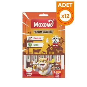 Moow Tavuklu Kedi Naneli ve Keçi Sütlü Yetişkin Sıvı 6x12 gr Kedi Ödül Maması