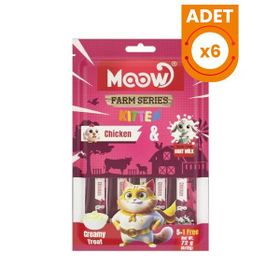 Moow Tavuklu ve Keçi Sütlü Yavru Sıvı 6x12 gr Kedi Ödül Maması