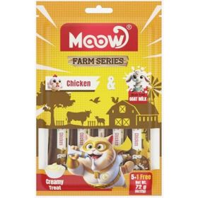 Moow Tavuklu ve Keçi Sütlü Yetişkin Sıvı 6x12 gr Kedi Ödül Maması
