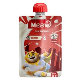 Moow Taze Somon ve Keçi Sütlü Ezme 90 gr Kedi Ödül Maması
