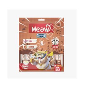 Moow Ton Balıklı Karidesli ve Keçi Sütlü Yetişkin Sıvı 30x12 gr Kedi Ödül Maması