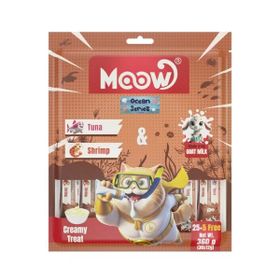 Moow Ton Balıklı Karidesli ve Keçi Sütlü Yetişkin Sıvı 30x12 gr Kedi Ödül Maması