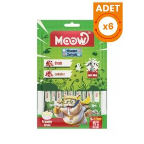 Moow Yengeçli Istakozlu ve Keçi Sütlü Yetişkin Sıvı 6x12 gr Kedi Ödül Maması