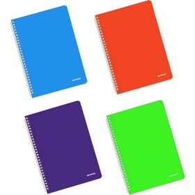 Mopak Neon Serisi 4'lü Pp Kapak A4 60 Yaprak Kareli Spiralli Defter