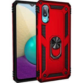 Mor Aksesuar Samsung Galaxy A02 Zırhlı Standlı Sofya Yüzüklü Silikon Kılıf