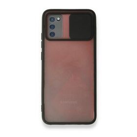Mor Aksesuar Samsung Galaxy A02s Palm Buzlu Kamera Sürgülü Silikon Siyah Kılıf