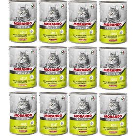 Morando 12x405 gr Biftekli Sebzeli Pate Kedi Konserve