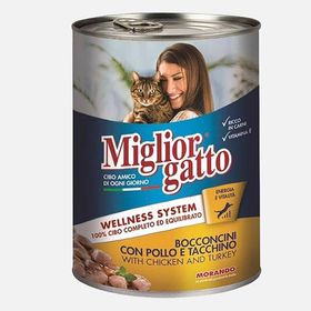 Morando Tavuk ve Hindi Parçacıklı 100 gr Konserve Kedi Maması