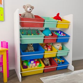 Mordeka Renkli 12 Sepetli Oyuncak Dolabı