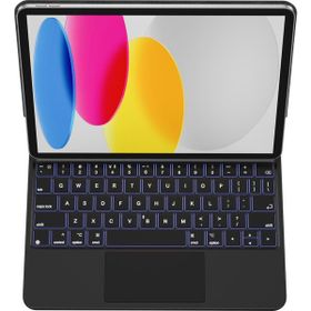 More TR Apple iPad Air 10.9 2022 10.Nesil Wiwu Mag Siyah Touch Klavyeli Standlı Kılıf
