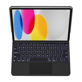More TR Apple iPad Air 10.9 2022 10.Nesil Wiwu Mag Siyah Touch Klavyeli Standlı Kılıf
