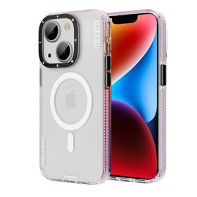 More TR Apple iPhone 13 Magsafe Şarj Özellikli Youngkit Jane Sand Serisi Pembe Kapak Kılıf