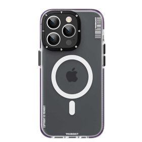 More TR Apple iPhone 13 Pro Max Magsafe Şarj Özellikli Youngkit Jane Sand Serisi Koyu Mor Kapak Kılıf