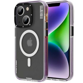 More TR Apple iPhone 14 Plus Magsafe Şarj Özellikli Youngkit Jane Sand Serisi Derin Mor Kapak Kılıf