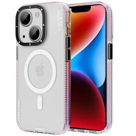 More TR Apple iPhone 14 Plus Magsafe Şarj Özellikli Youngkit Jane Sand Serisi Pembe Kapak Kılıf