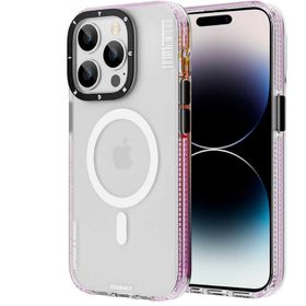 More TR Apple iPhone 14 Pro Max Magsafe Şarj Özellikli Youngkit Jane Sand Serisi Pembe Kapak Kılıf