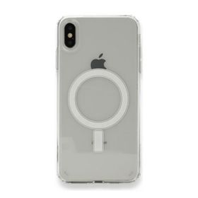 More TR Apple iPhone XS 5.8 Magsafe Şarj Özellikli Şeffaf Sert PC Zore Embos Telefon Kılıfı