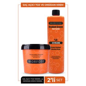 Morfose 1000 GR Mavi Toz Saç Açıcı Oryal ve 1000 ML 30 Volume Oksidan