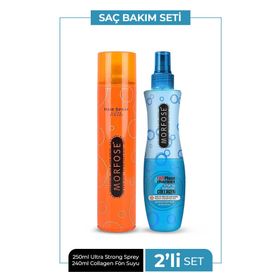 Morfose Çift Fazlı Kolajen 240 ml Fön Suyu + Ultra Strong 250 ml Saç Spreyi