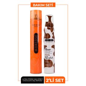 Morfose Milk Therapy Chocolate 200 ml Saç Bakım Köpüğü ve Ultra Strong Saç Spreyi