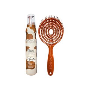 Morfose Oval Saç Fırçası + Milk Therapy Chocolate 200 ml Saç Köpüğü