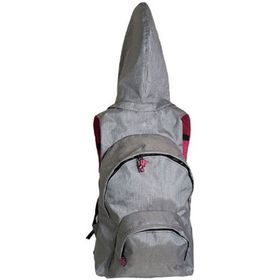 Morikukko Kool Pembe/Gri Kapüşonlu Sırt Çantası