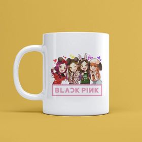 Morinna MR04 Black Pink Tasarımlı Beyaz Kupa