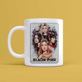 Morinna MR10 Black Pink Tasarımlı Beyaz Kupa
